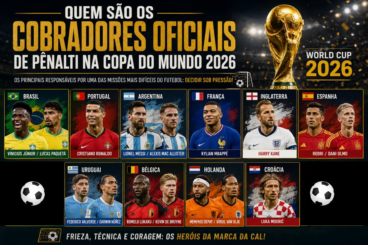 Quem São os Cobradores Oficiais de Pênalti na Copa do Mundo 2026