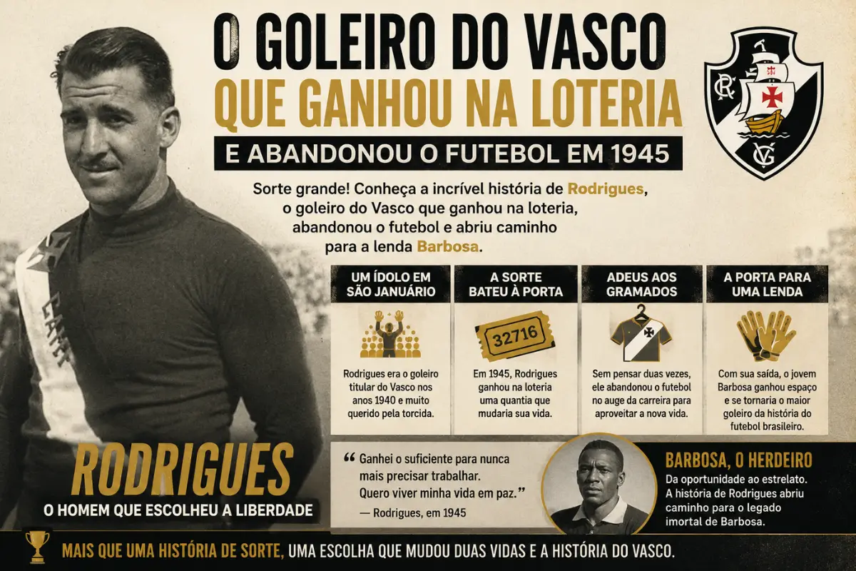 Goleiro do Vasco que ganhou na loteria