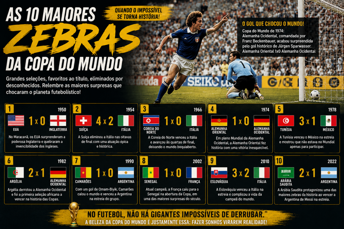 Maiores zebras da Copa do Mundo